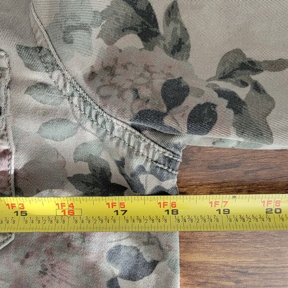 Maurices Jacket Shacket Floral Olive Green 100% Cotton Sz S Gorpcore Casual Boho - Picture 4 of 7